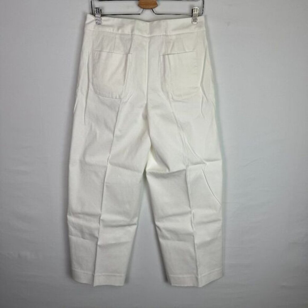 Everlane The Wide Leg High Rise Cotton Work Preppy Pant Off White 4 - Picture 2 of 7